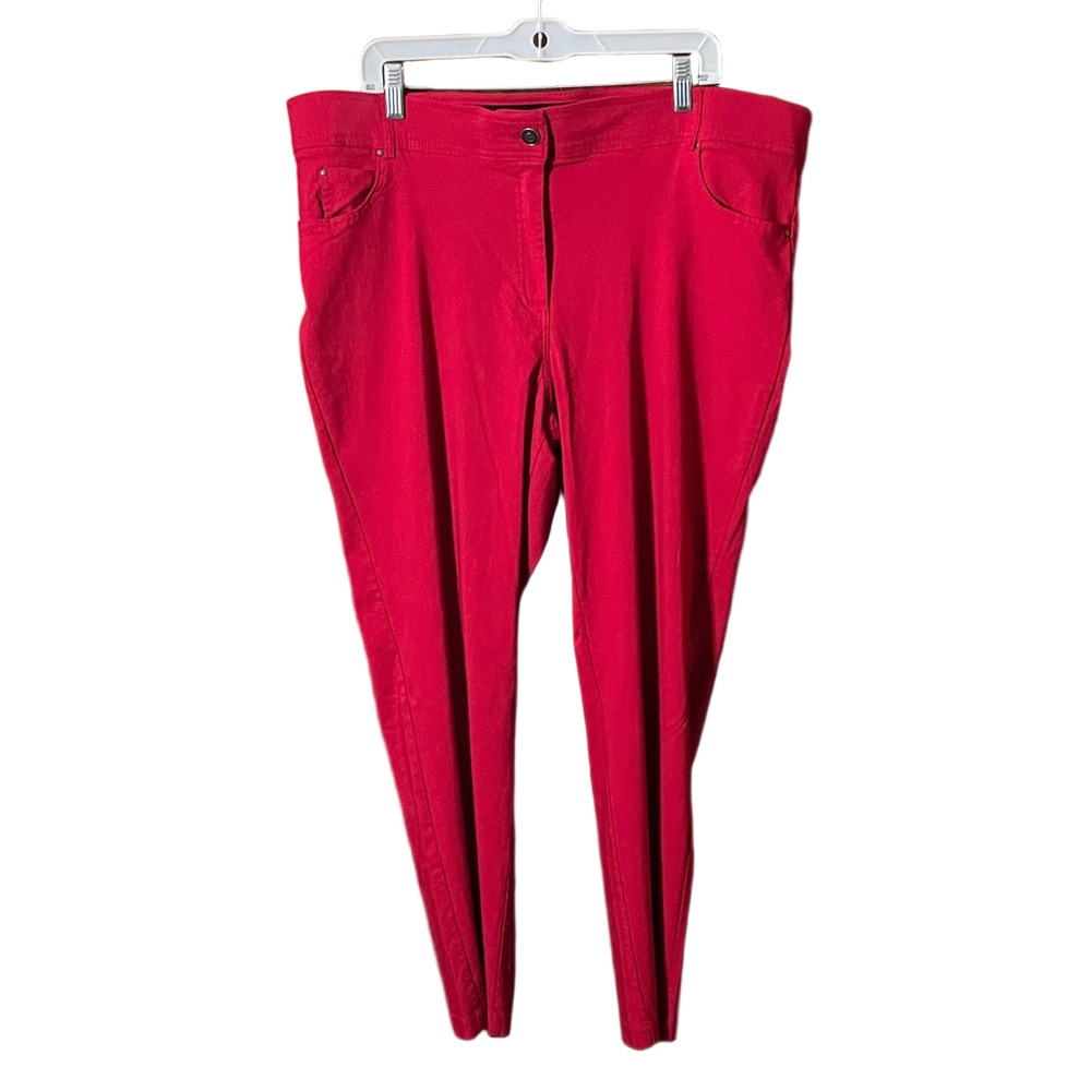 89th & Madison Bold Red Straight Leg Trousers